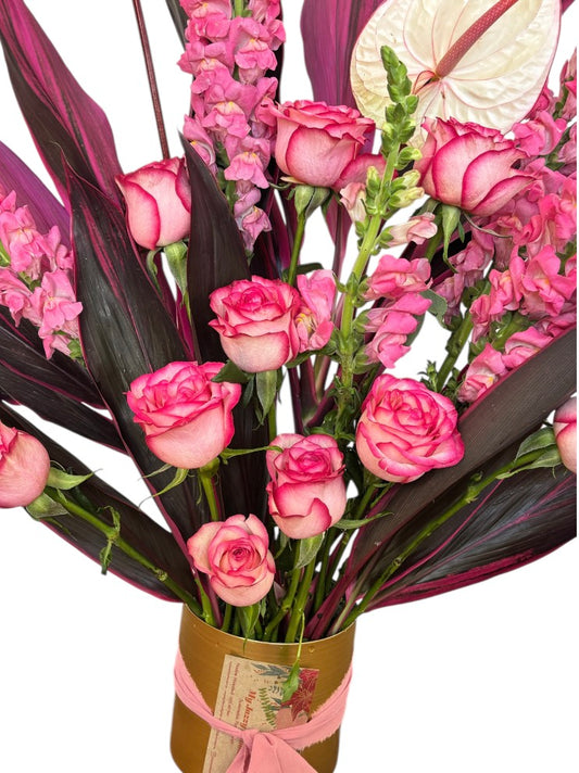 Gratitude in a gold vase - My Jazzy Blooms