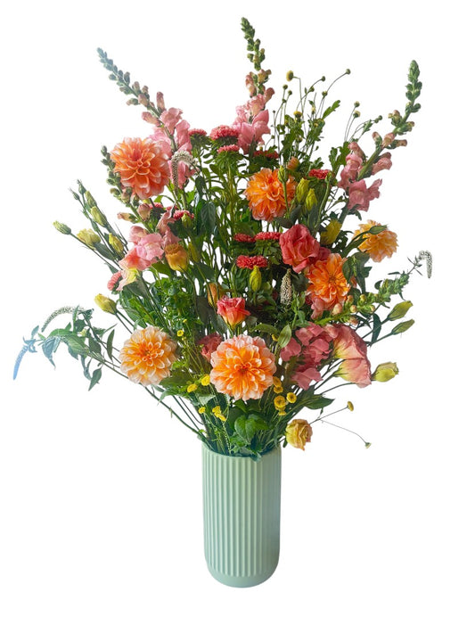 Peachy Pastels in a Pistachio Vase - My Jazzy Blooms
