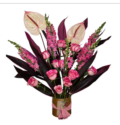 Gratitude in a gold vase - My Jazzy Blooms